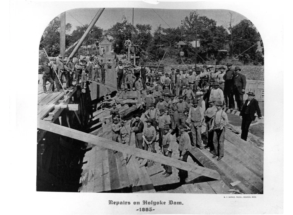 repairs on Holyoke dam, 1885