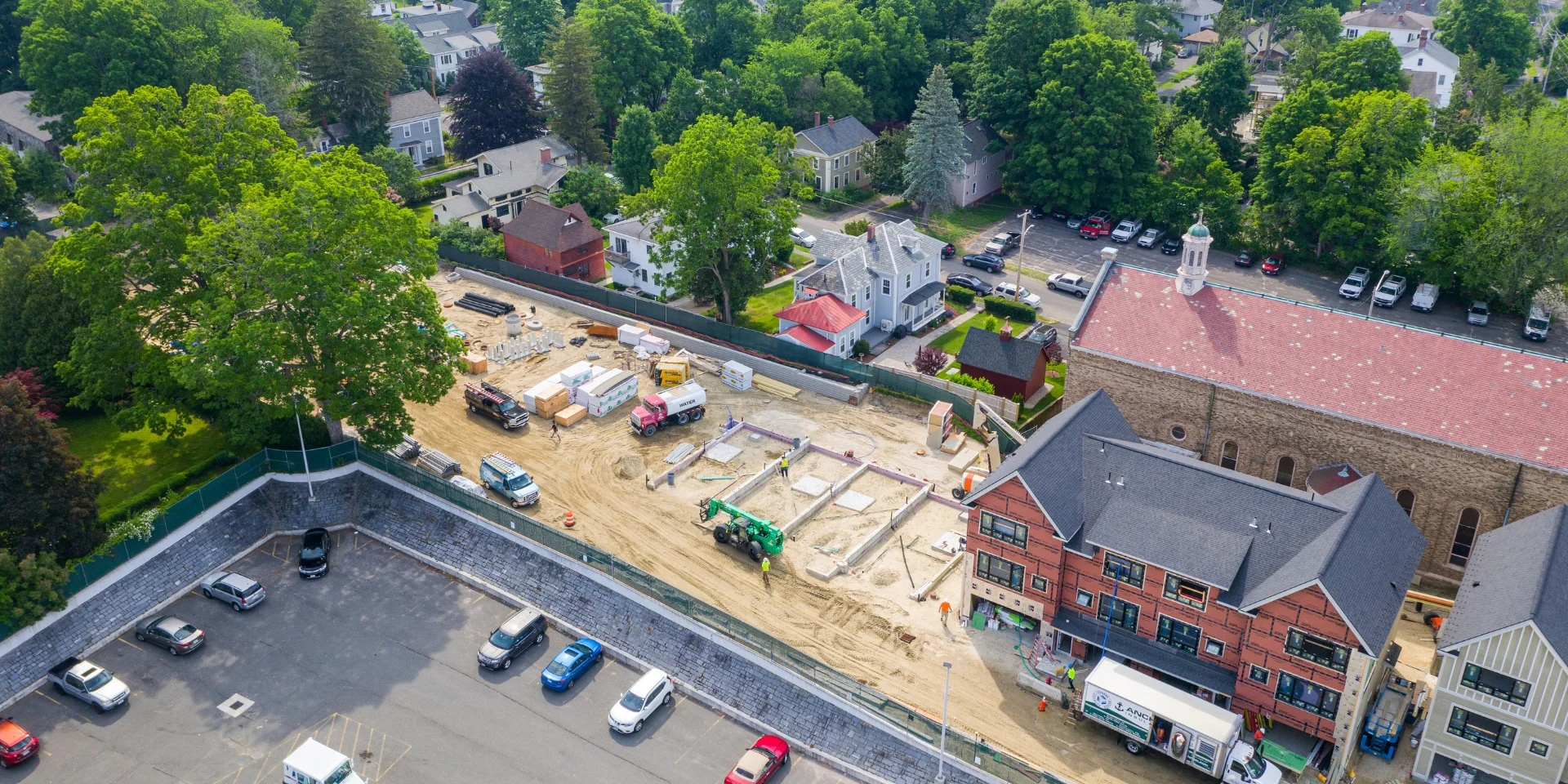 aerial view of building site