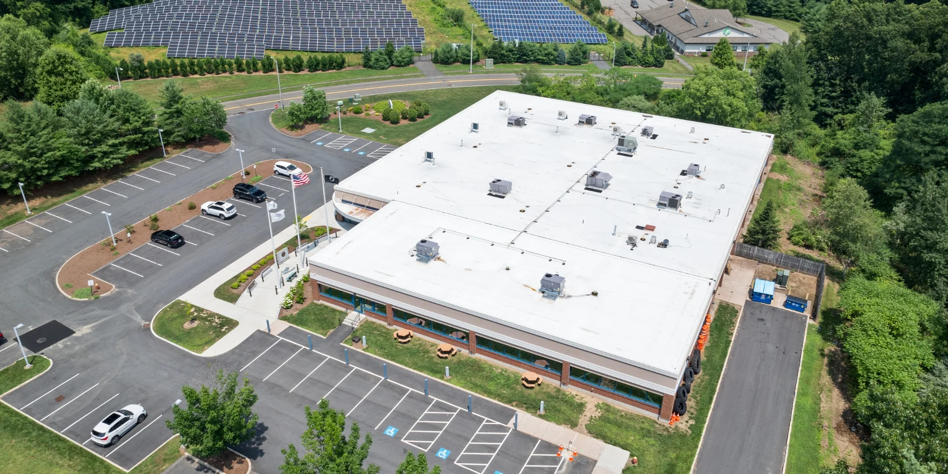 600 Kelly Way aerial of building roof