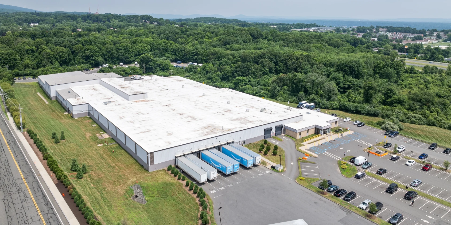 aerial of building roof