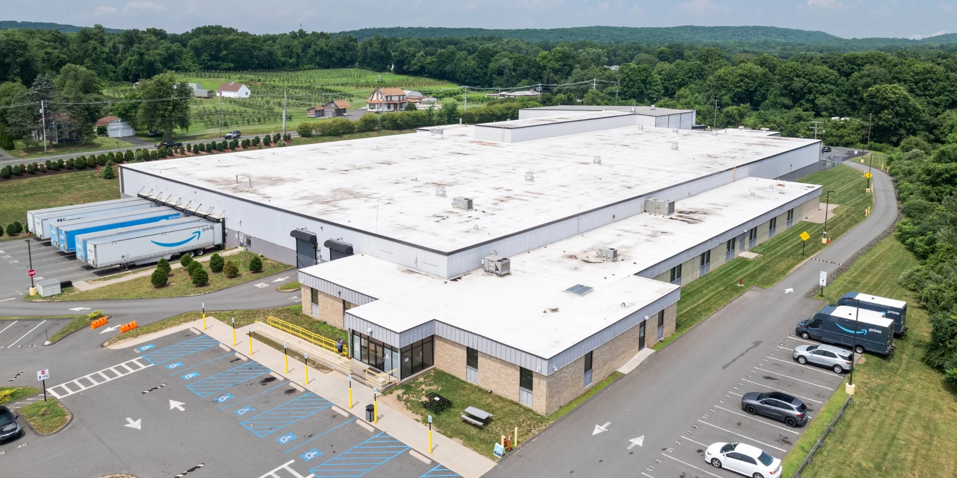 aerial of building roof