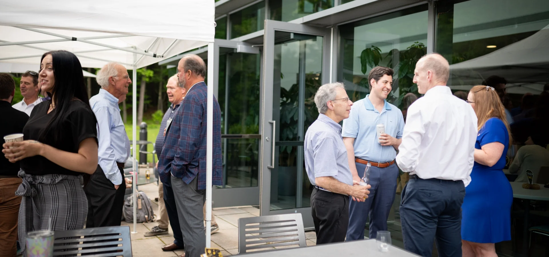 ODG employees talking during a retirement party