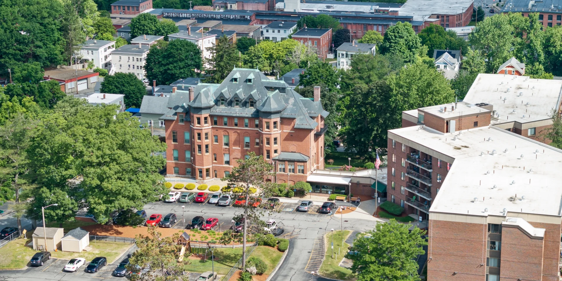 aerial view of main building