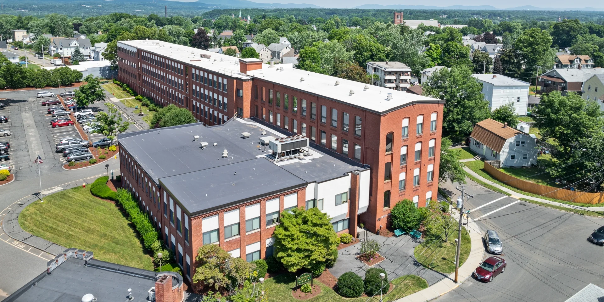 building aerial front view