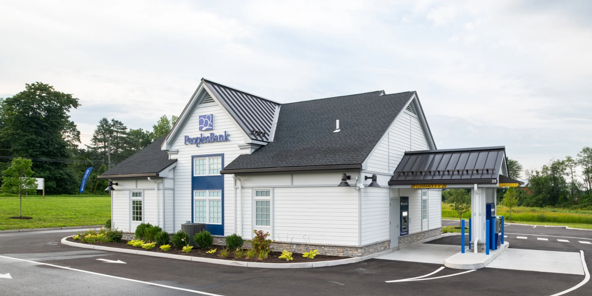 PeoplesBank building exterior and ATM drive thru