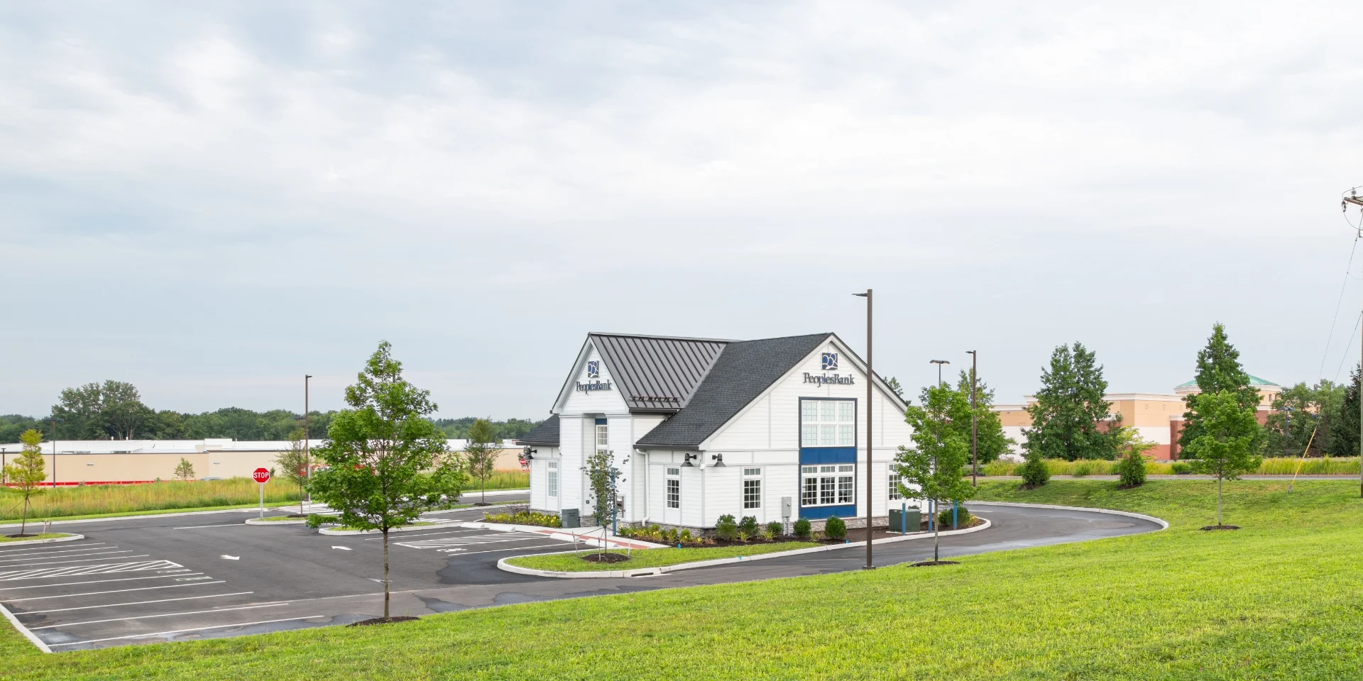 PeoplesBank building exterior and trees